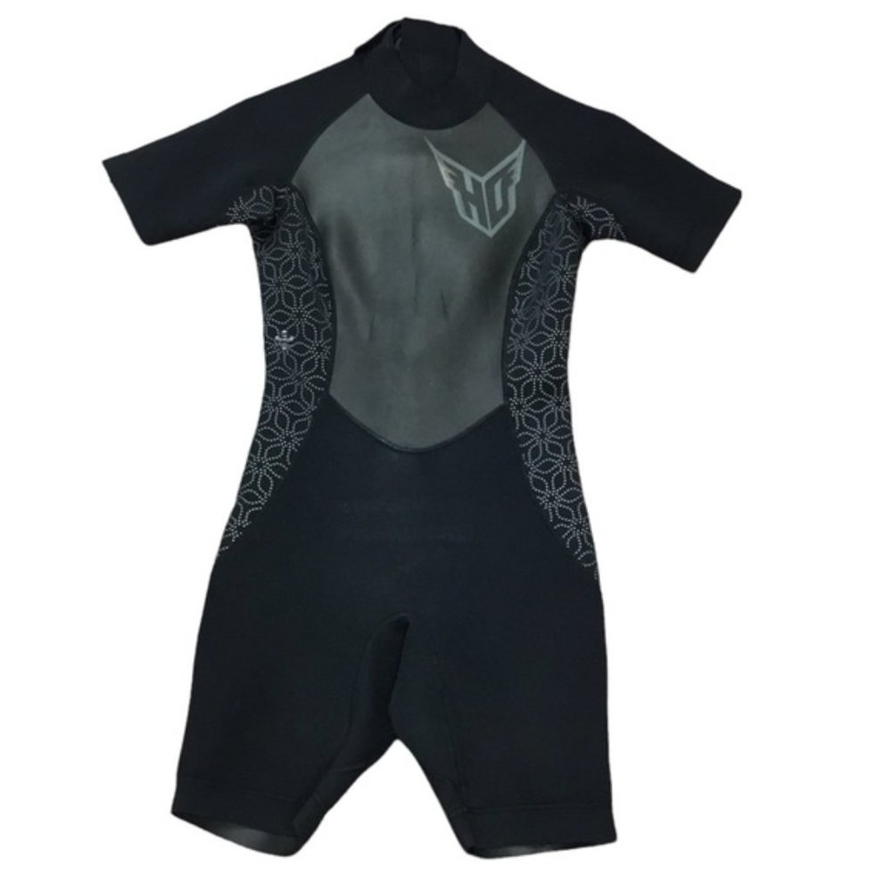 HO Sports Women's Shorty Wetsuit Black/Gray Floral Size 7/8